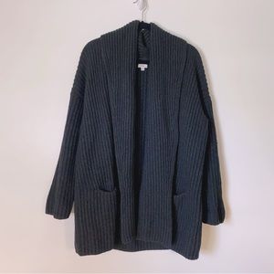 Vince Cowl Neck Alpaca Yak Wool Cashmere Open Front Long Cardigan Size M